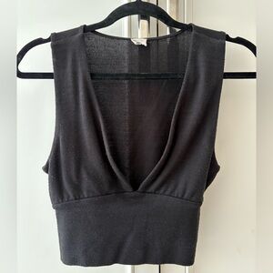 WILFRED CROPPED BLACK KNIT TANK